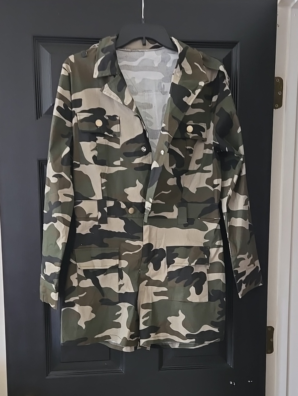 Women’s Camouflage Utility Romper  Green Camo